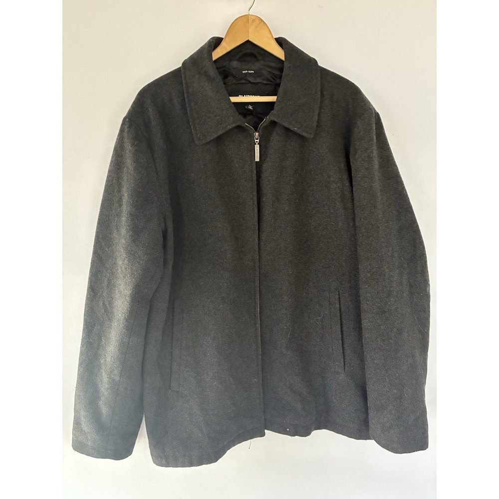 Claiborne‎ Black Wool Blend Jacket Mens Large Comfort Travel (Zipper Broken)